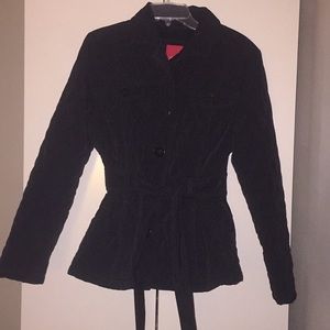 Black quilted jacket
